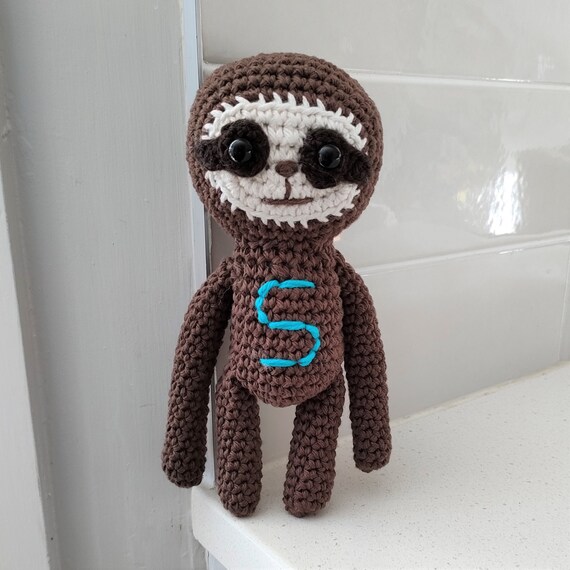 Hand Crocheted Sally the Sloth Plushie