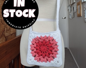 Hand Crocheted Granny Square Crossbody Bag: Vintage Boho Style