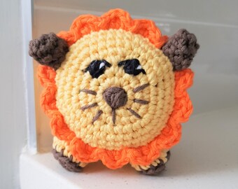 Hand Crocheted Leo The Lion Baby Gift | Newborn Gift | Crochet Toy | Sensory Toy | Crochet Animals | Personalized Stuffed Lion