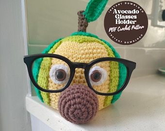 Avocado GLASSES HOLDER - PDF Crochet Pattern | Glasses Holder Stand | Avocado Eyeglasses Stand | Unique Gift Idea | Fruit Glasses Holder