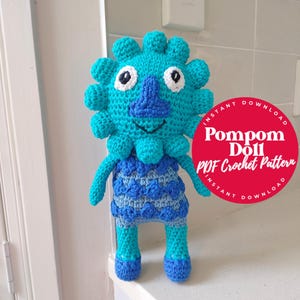PDF CROCHET PATTERN - Pompom Doll Crochet Pattern, Noodle & Pals, Simple Songs