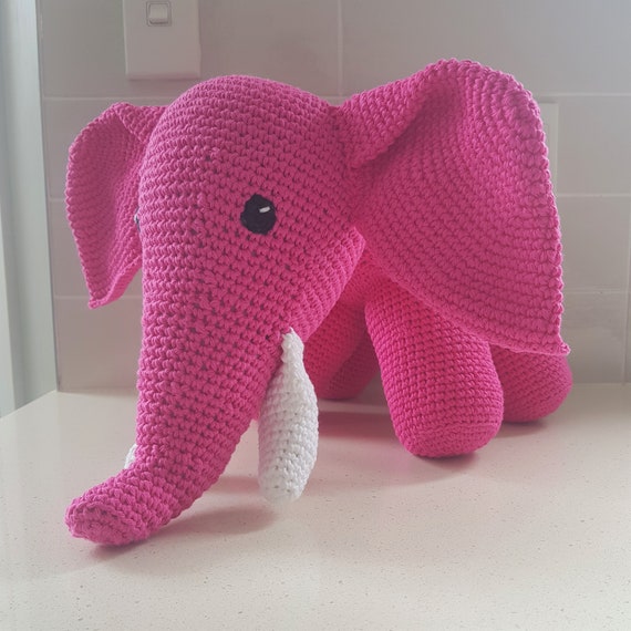 Hand Crocheted Eddy the Elephant Baby Shower Gift | Animal Family | Elephant Plushy Toy