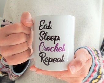 Crochet Themed Mugs Gift For Crocheter | Funny Coffee Mug | Crochet Love | Yarn Lover | Office Mug | Gift For Grandma | Mom Aunt Sister