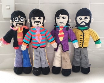 Hand Crocheted Beatles Set | Abbey Road | Beatles Party Decorations | We All Live In A Yellow Submarine