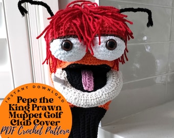 Pepe the King Prawn Muppet Golf CLUB COVER - PDF Crochet Pattern | The Muppet Show