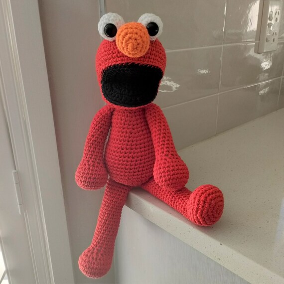 Hand Crocheted Elmo Sesame Street | Elmo Doll