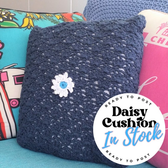 Hand Crocheted Square Cushion - 1 in stock Decorative Pillows | Floor Cushion