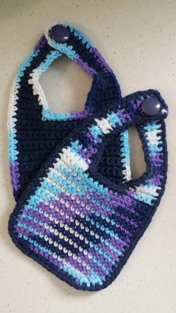 Hand Crocheted Set of Baby Bibs
