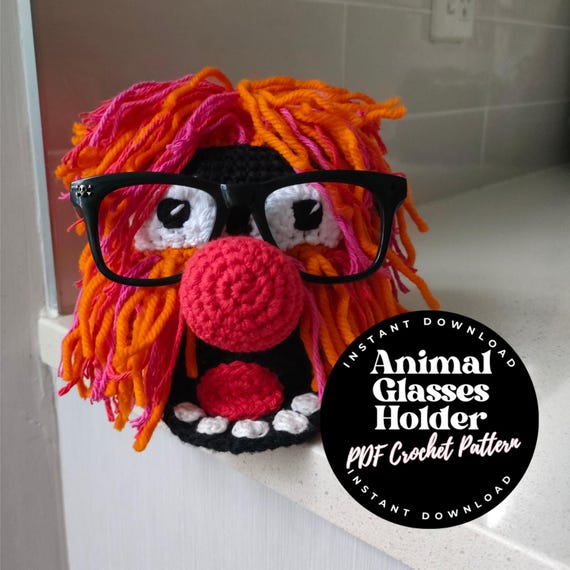 Animal Muppet Crochet Glasses Holder Pattern (PDF)