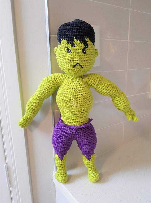 Hand Crocheted Green Superhero