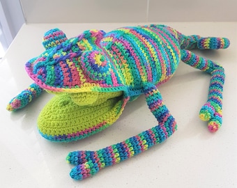 Hand Crocheted Karl the Chameleon | Small Chameleon | Soft Crochet Toy | Cute Chameleon Plushie | Crochet Lizard | Stuffed Chameleon
