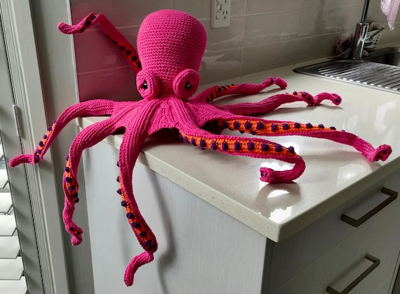Hand Crocheted Octopus Decor: Stuffed Cotton Toy