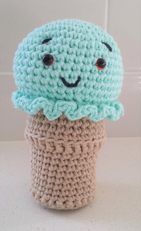 Hand Crocheted Minty the Ice Cream