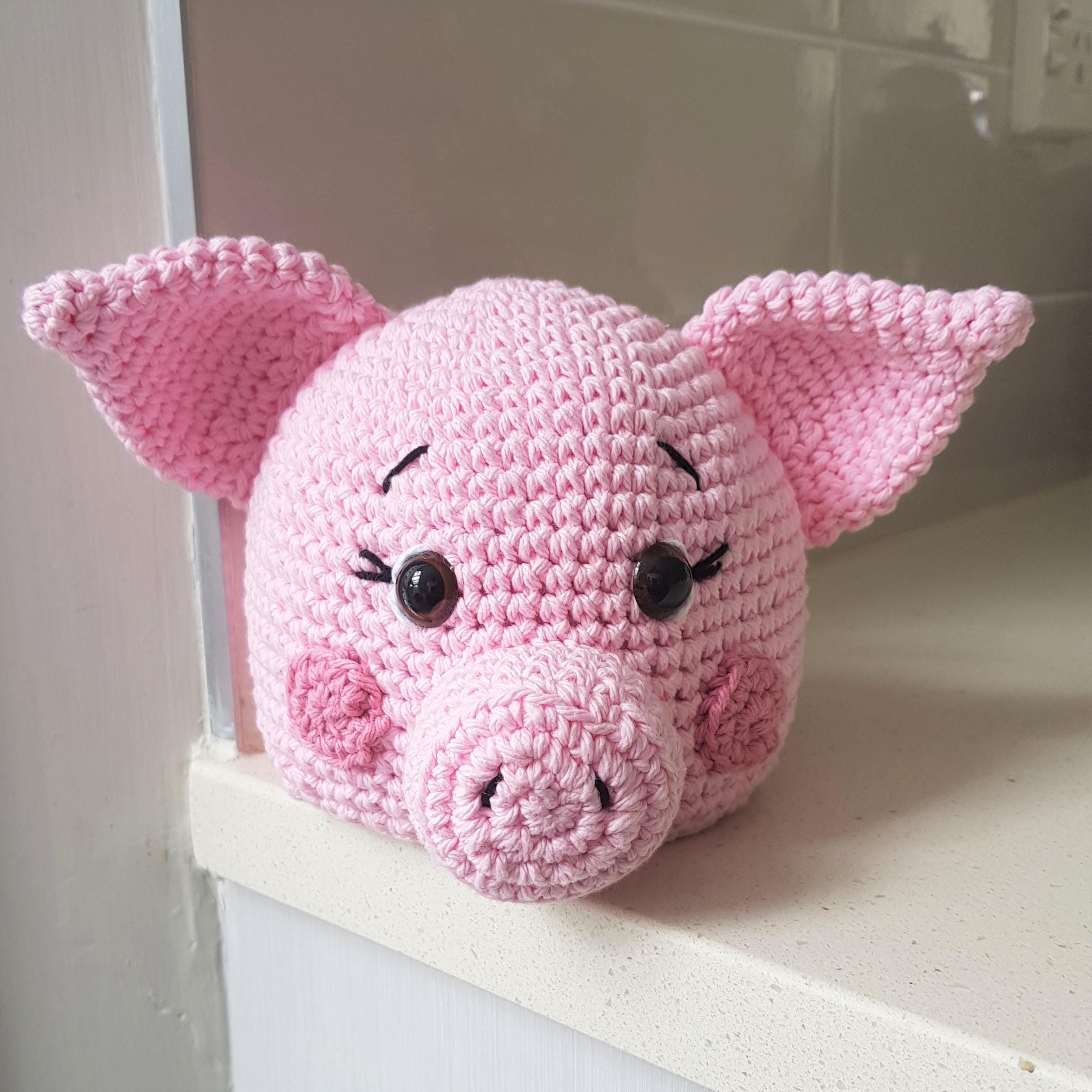 Pig Glasses Holder Crochet Pattern: Animal Eyeglasses Stand (PDF