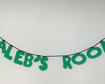 Hand Crocheted Name Bunting Wall Decor | Boy Nursery Decor
