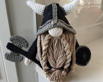 Hand Crocheted Viktor the Viking | Scandinavian Axe Buy | Gift For Him | Nordic Home Decor | Viking Figurines | Bearded Axe