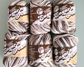 Lily Sugar'N'Cream Yarn - Chocolate Ombre 6 pack