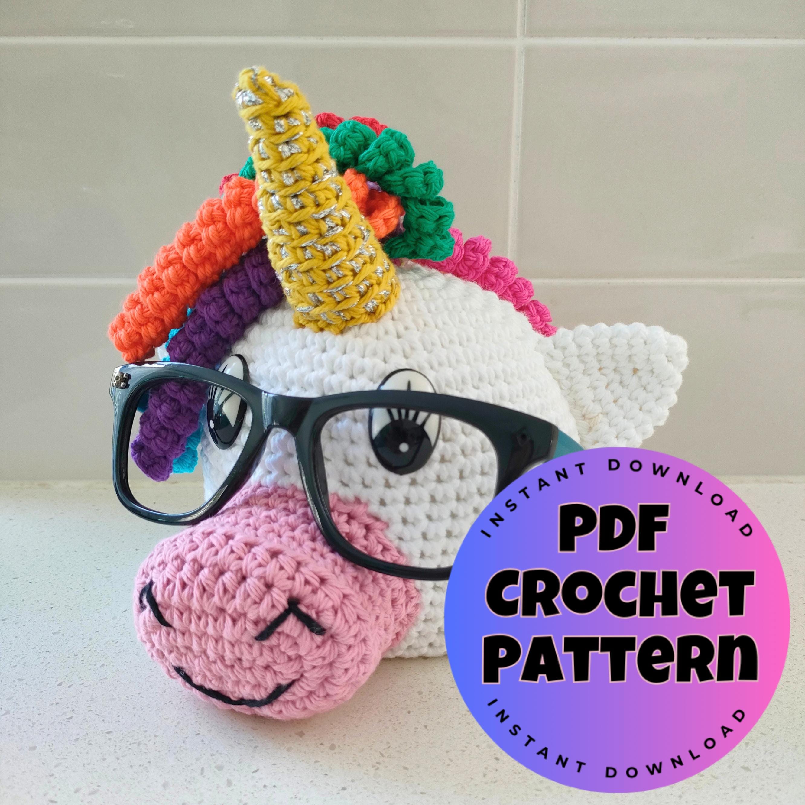 40 Unicorn Crochet Patterns to Spark a Little Handmade Magic 7 Unicorn Glasses Holder Crochet