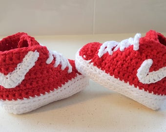 Hand Crocheted Sneaker Booties Newborn Baby Gift | Baby Shower Gift. | Sneaker Decoration | Crochet Baby Shoes | Baby Boy'S Shoes