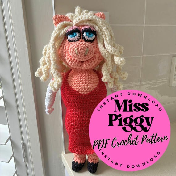 Miss Piggy Crochet Pattern PDF | Muppet Show Crochet Doll | Funny Crochet Gift | DIY Crochet Puppet PDF