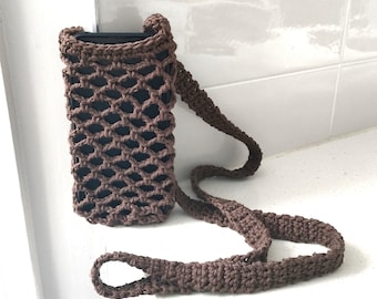 Hand Crocheted Phone Crossbody Bag | Travel Pouch | Mobile Phone Bag | Small Crossbody Bag