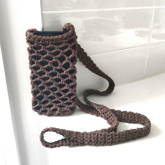 Hand Crocheted Phone Crossbody Bag | Travel Pouch | Mobile Phone Bag | Small Crossbody Bag