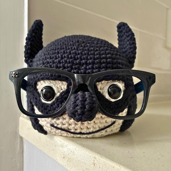Hand Crocheted Bat Glasses Holder: Cotton Desk Organizer