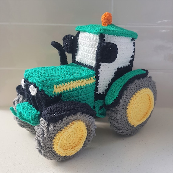 Hand Crocheted Toot the Tractor Kids Room Farm Theme Gift Etsy