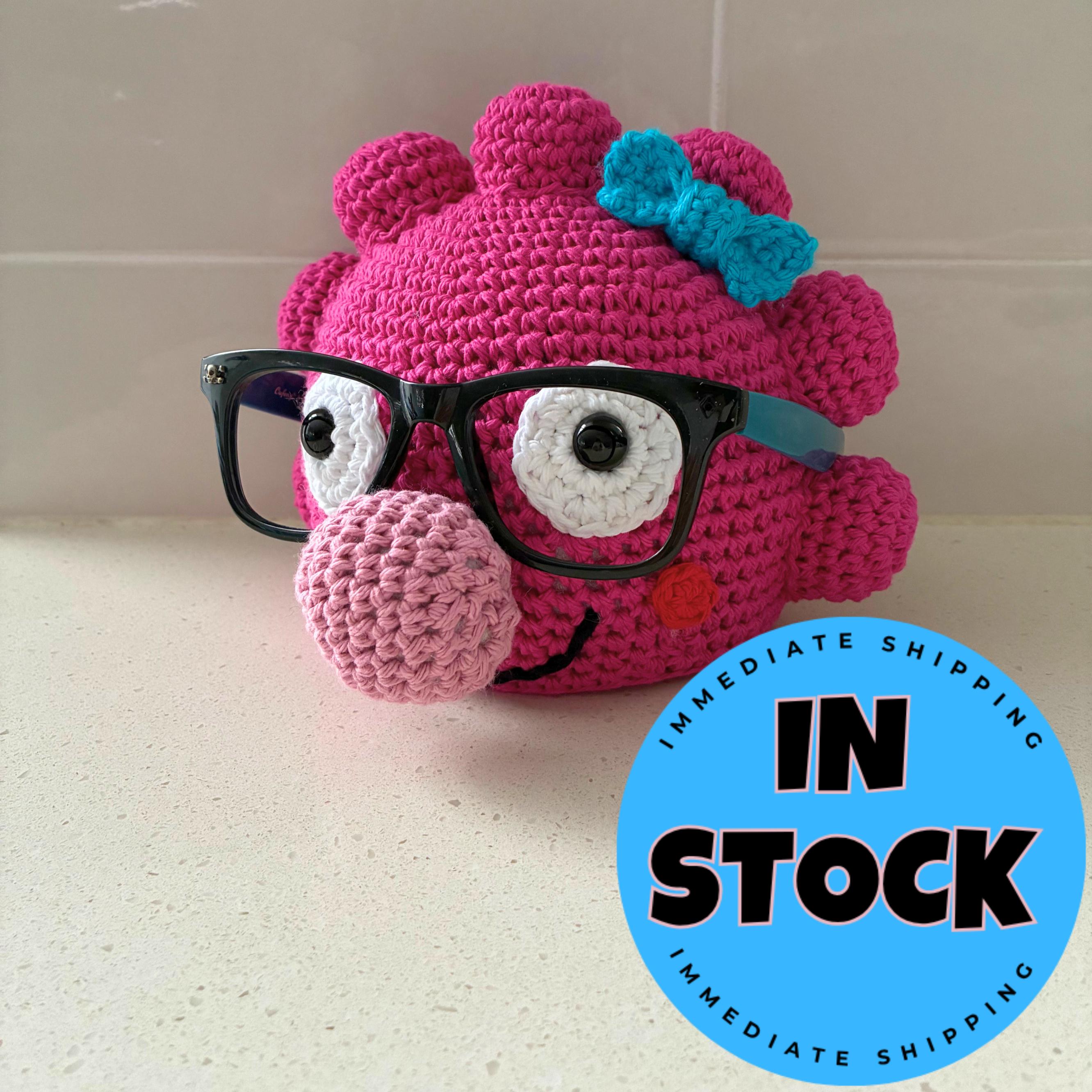 Hand Crocheted Posy Glasses Holder - Kids Desk Organizer