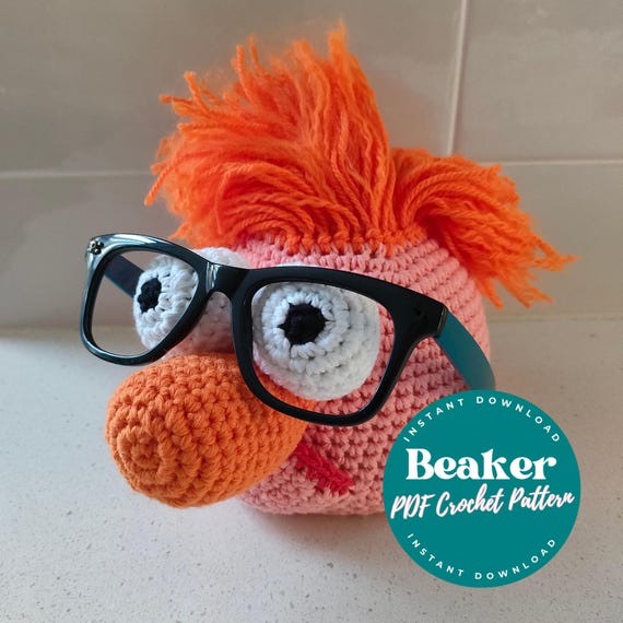 Beaker Muppet Crochet Glasses Holder Pattern (PDF)