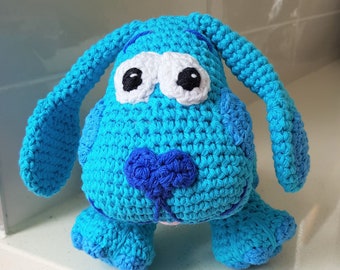 Hand Crocheted Blue's Clues Blue Dog