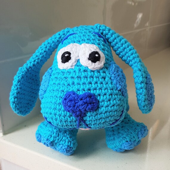 Hand Crocheted Blue's Clues Blue Dog