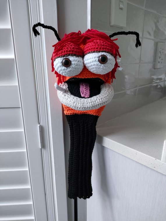 Hand Crocheted Pepe the King Prawn Muppet Golf Club Cover