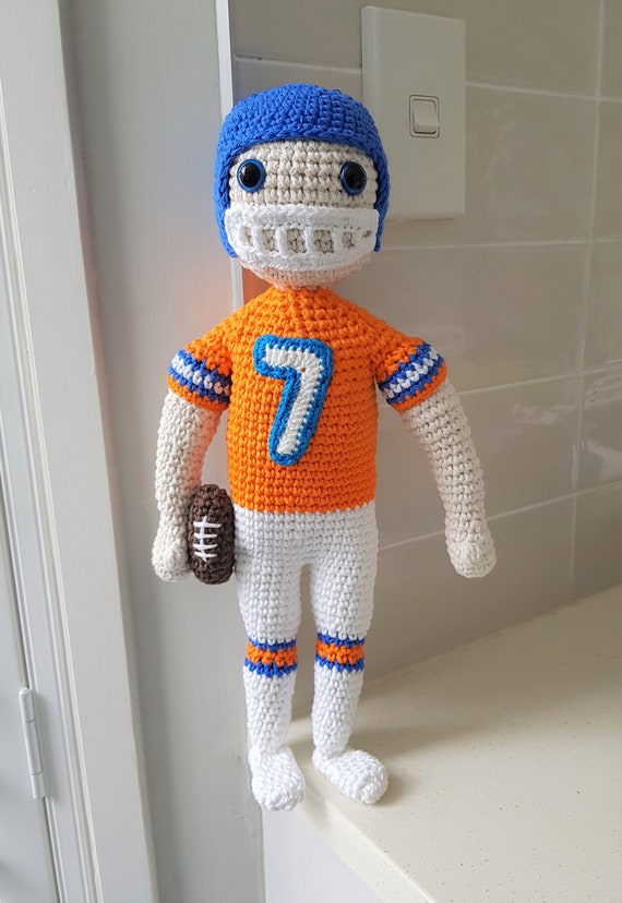 Hand Crocheted Football Player