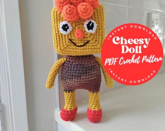 PDF CROCHET PATTERN - Cheesy Doll Crochet Pattern, Noodle & Pals, Simple Songs