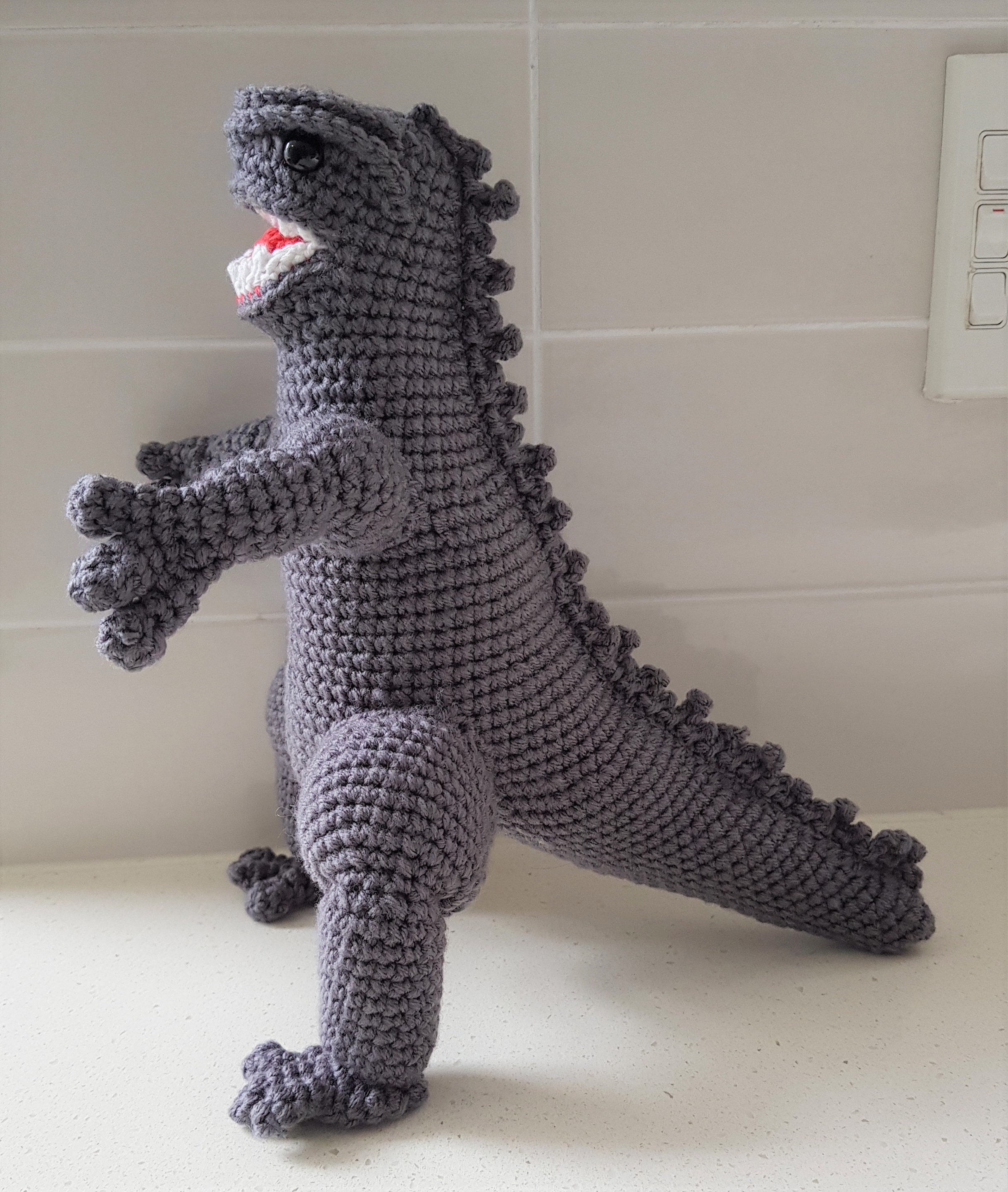 Hand Crocheted Monster - 1 Grey in Stock, Perfect Gamer Gift | The King
