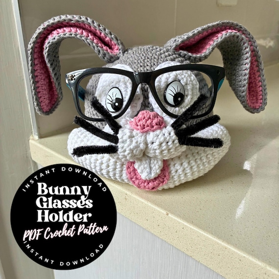Crochet Bunny Glasses Holder Pattern: DIY Amigurumi (PDF Download)