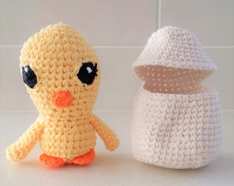 Hand Crocheted Chick in an Egg