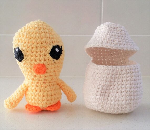 Hand Crocheted Chick in an Egg