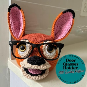 DEER Glasses Holder - PDF Crochet Pattern, Crochet DIY Accessory, Unique Gift for Glasses Lovers, Craft Supplies