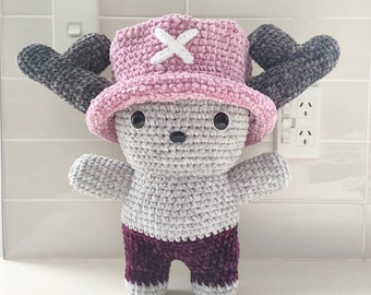 Hand Crocheted Mr Choppy Reindeer With Detachable Hat