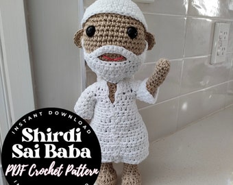SHIRDI SAI Baba Idol, Sai Baba Figurine - PDF Crochet Pattern