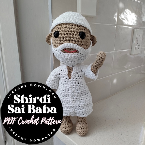 Shirdi Sai Baba Crochet Doll Pattern (PDF)