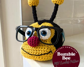 Bumble Bee GLASSES HOLDER - PDF Crochet Pattern, Handmade Eyeglass Holder Digital  Download, Cute Bee Gift, Unique Accessories