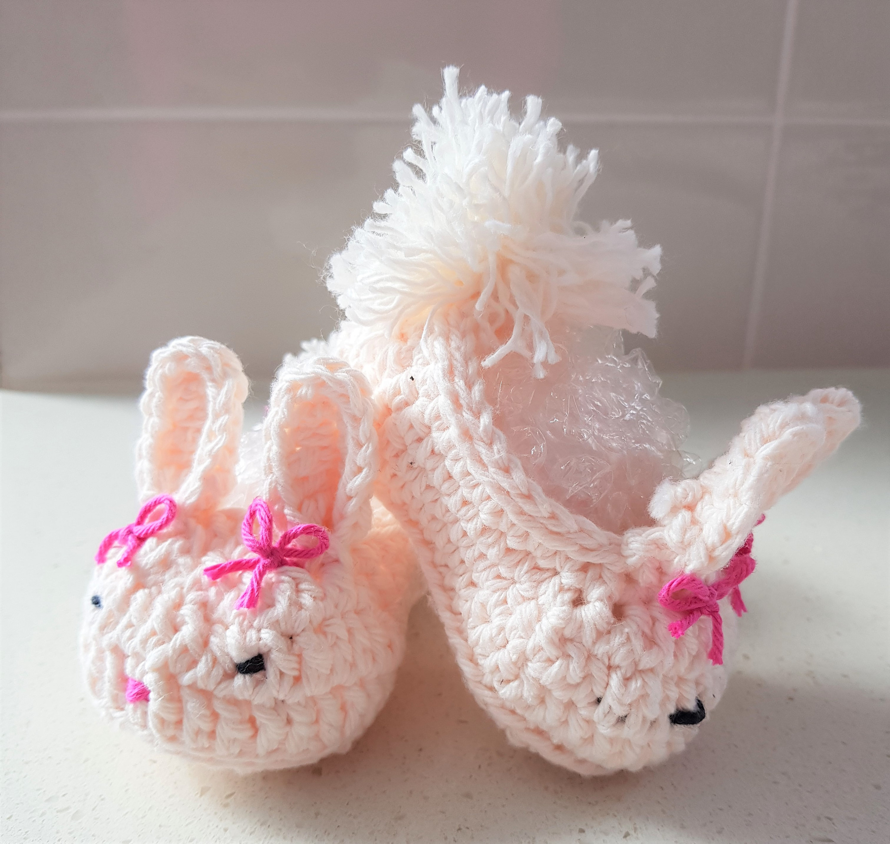 Hand Crocheted Bunny Booties