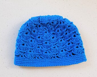 Hand Crocheted Peacock Hat for Newborns