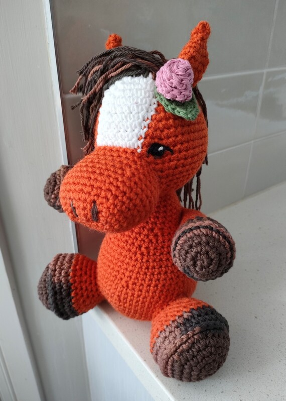 Hand Crocheted Horace the Stuffed Horse | Horse Crochet Animals | | Custom Horse