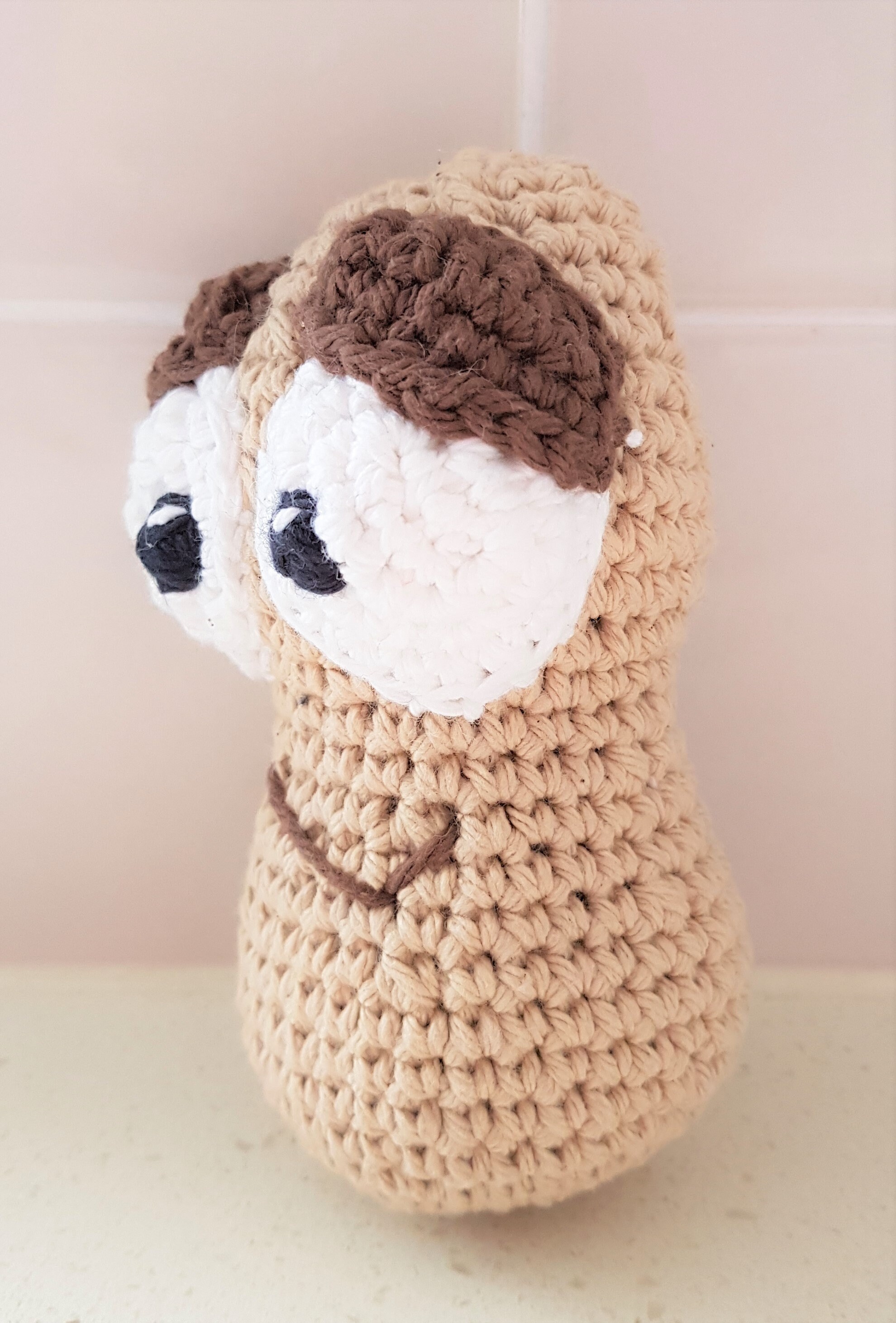 Hand Crocheted Pepe the Peanut Toddler Toys Stuffed Peanut Peanut