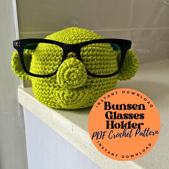 Bunsen Muppet Crochet Pattern: Handmade Eyeglass Holder (PDF Downloadable Pattern
