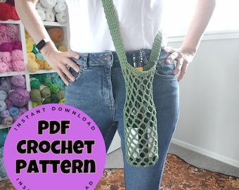 Weinflasche Crossbody Bag Häkelanleitung (PDF Download)